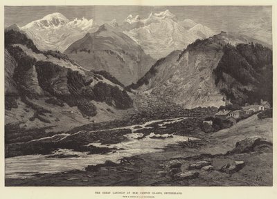 Le grand glissement de terrain à Elm, canton de Glaris, Suisse - Charles Auguste Loye